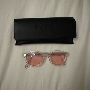 Clear Sunglasses with Pink Lenses